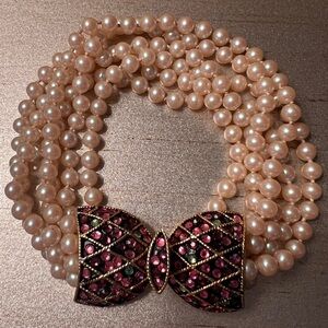 Vintage Vendome faux pearl and rhinestone bracelet